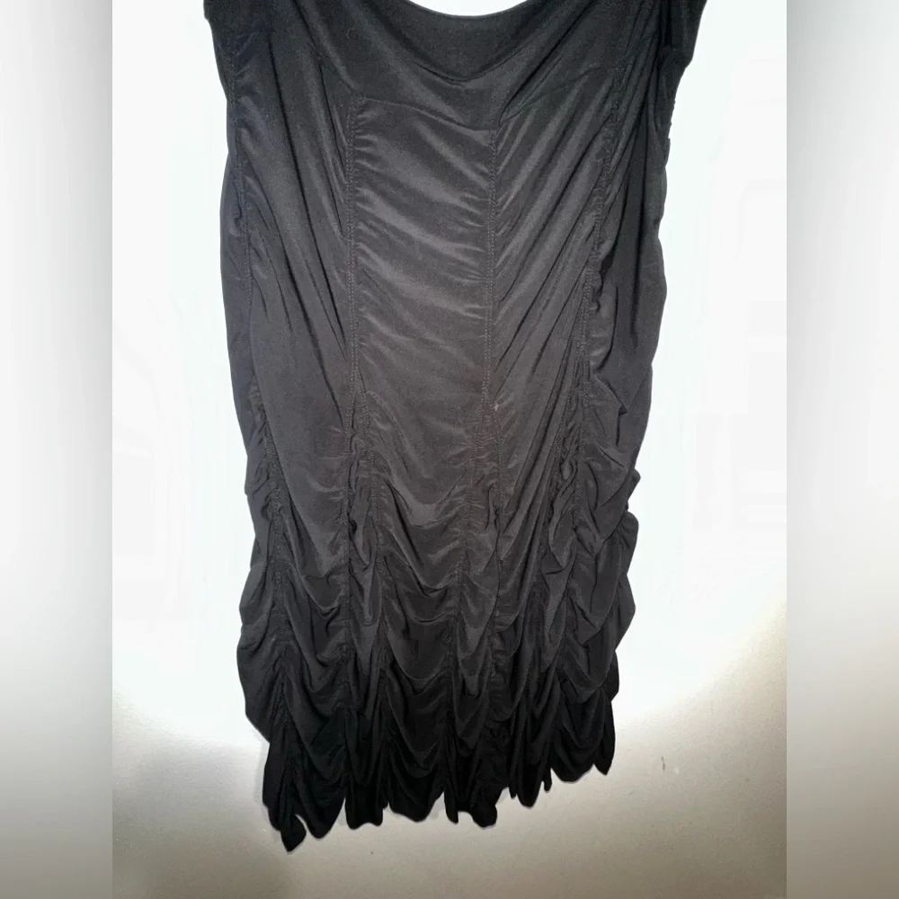 Last Tango black rouched goth dance maxi skirt - Picture 3 of 5